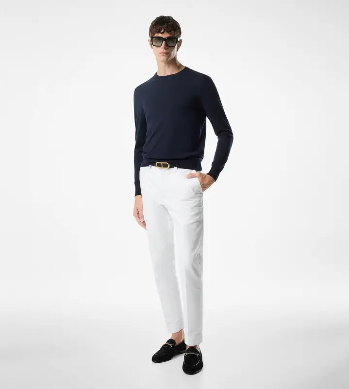 FINE GAUGE PURE WOOL CREW NECK online